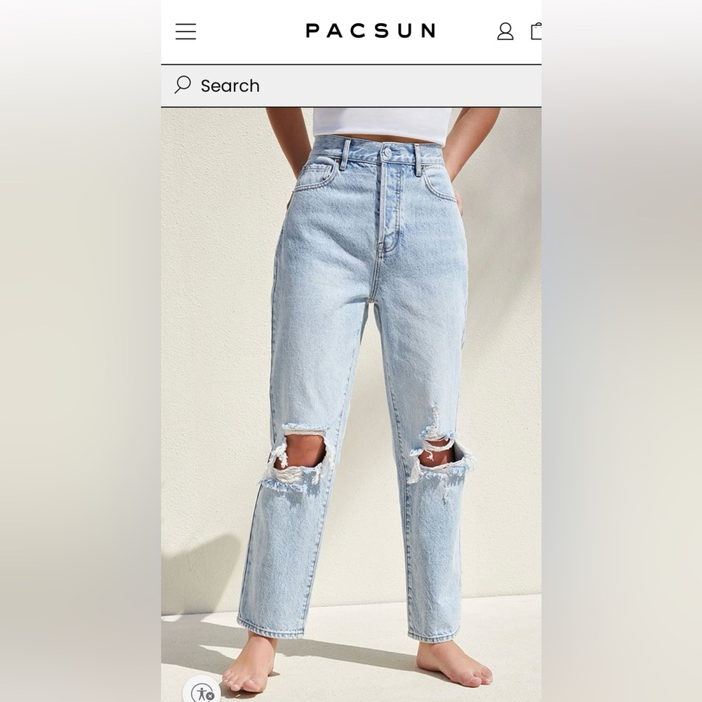 PacSun Women's Straight Leg Light Blue Jeans